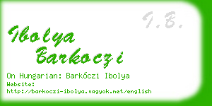 ibolya barkoczi business card