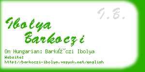 ibolya barkoczi business card